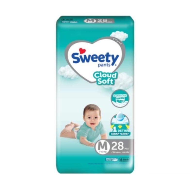 Sweety Silver Pants M28 | Popok celana sweety M 30 | popok Sweety Silver Pants cloud soft m28