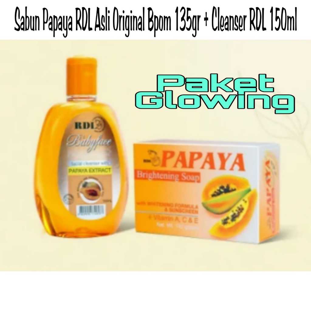 [ NEW ] Paket RDL 2in1 - Sabun Papaya RDL Asli Original Bpom 135gr dan Facial Cleanser 150ml - Paket