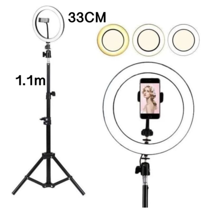 MIXIO PAKET 33CM RING LIGHT + TRIPOD 1.1M