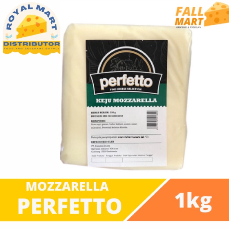 

HYJLL MOZZARELLA PERFETTO 1kg / ORIGINAL KEJU MOZZARELLA / CHEESE / PERFETTO 1kg dm0pb