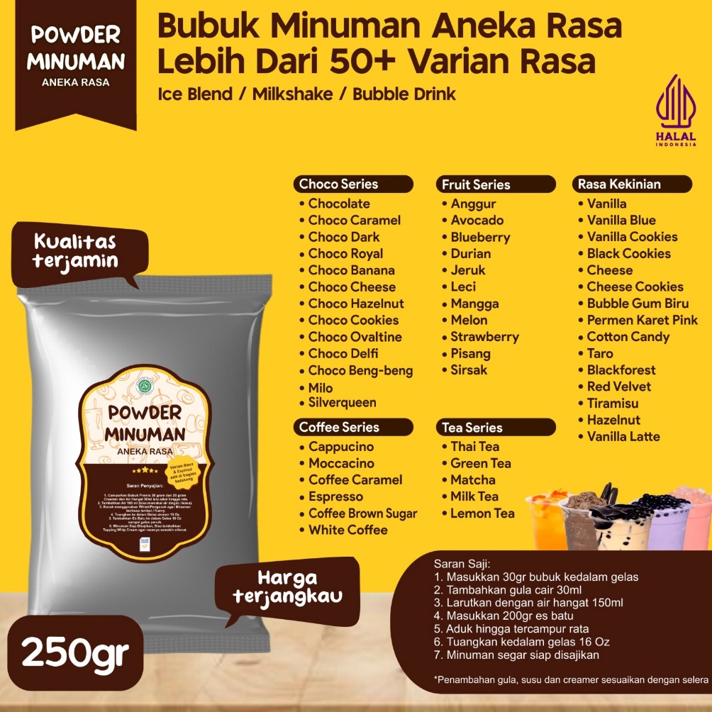 

WS8 Bubuk Serbuk Minuman Bubuk Minuman Kekinian 250 Gram Aneka Rasa Instan Boba Powder Drink C27 ppyoc