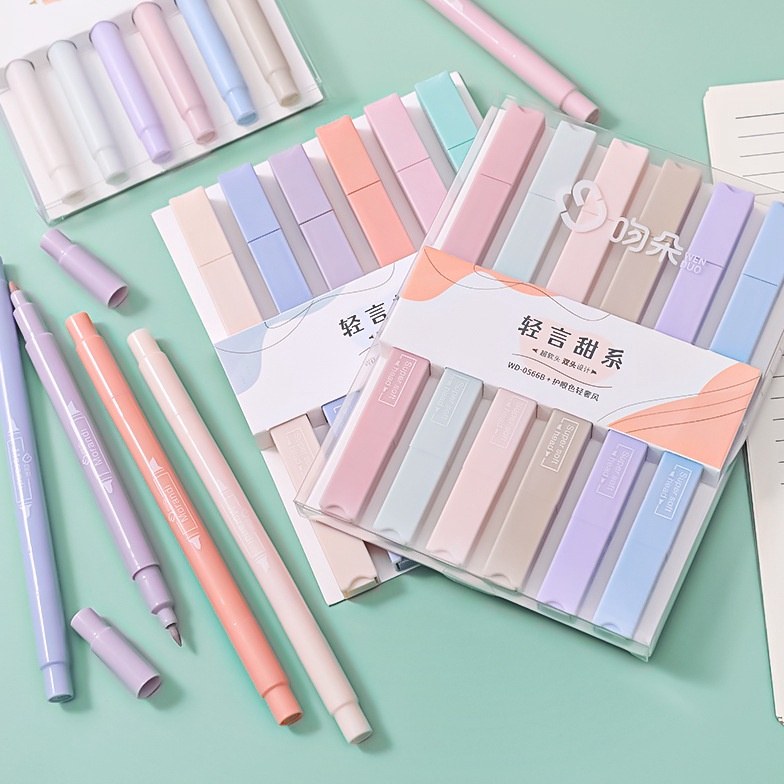

St0ck Bany4k COD LIGHT COLOR HIGHLITER 6 COLORS DOUBLE HEAD / STABILO PASTEL 2 SISI / MARKER PEN / COLOR MARKER SPIDOL PREMIUM IMPORT / HIGHLITER PACK 2 SISIp [130]