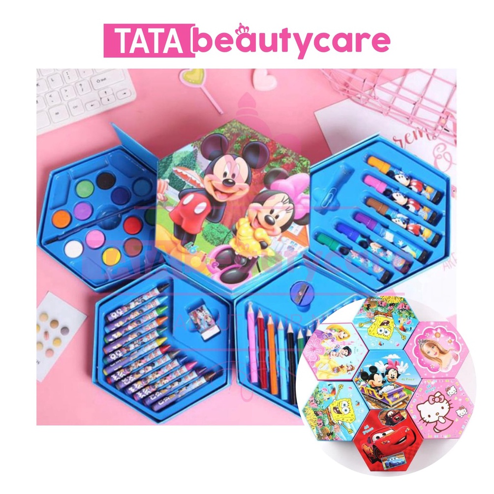 

Murah.. [600gr] T610 | Crayon Set Isi 46 Spidol Pensil Warna Cat Air Alat Lukis Murah 45