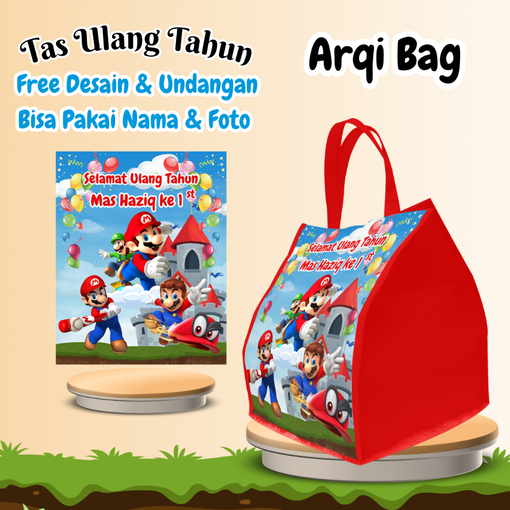 

25 Tas Snack Ulang Tahun Anak Custom Nama Foto Bingkisan Muat Kfc Goodie Bag