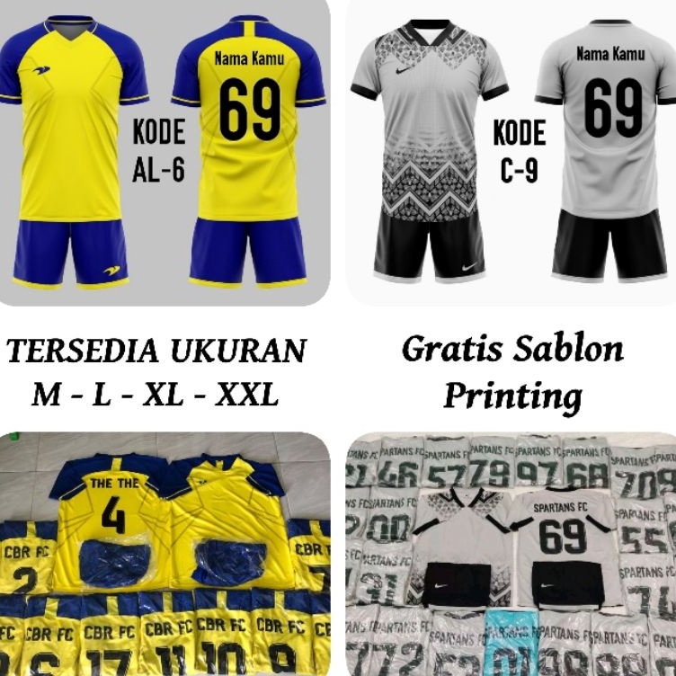 ✾Paling Popular✢ Kaos Futsal Dewasa | Gratis Sablon | Baju Bola Sablon | Baju Futsal Sablon | Jersey