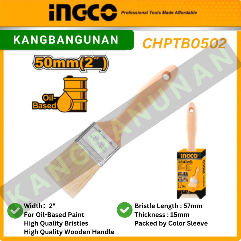 

Paint Brush 2 inch INGCO Kuas Cat Minyak Kayu Besi CHPTB0502