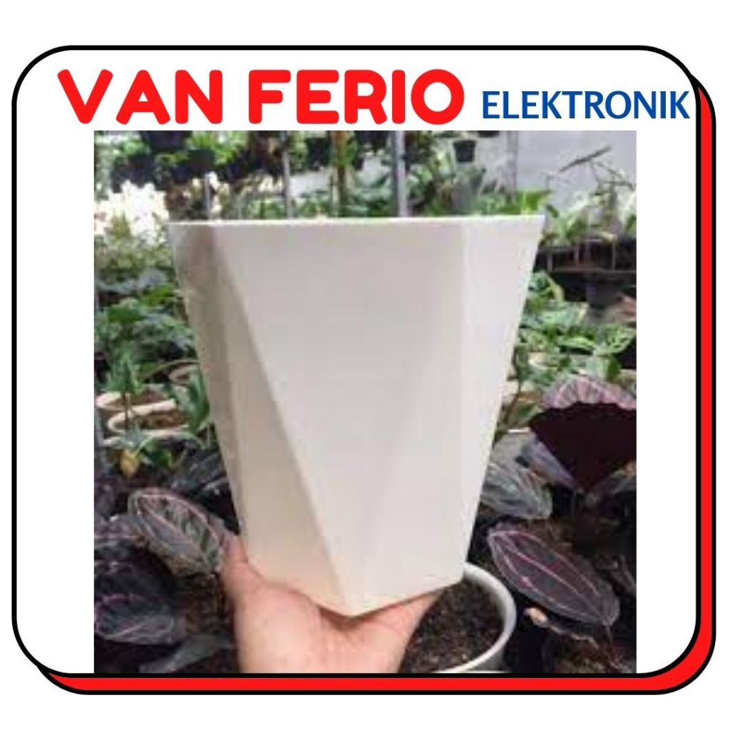 POT BUNGA TABITHA DIAMOND 35 UKURAN 35 PUTIH
