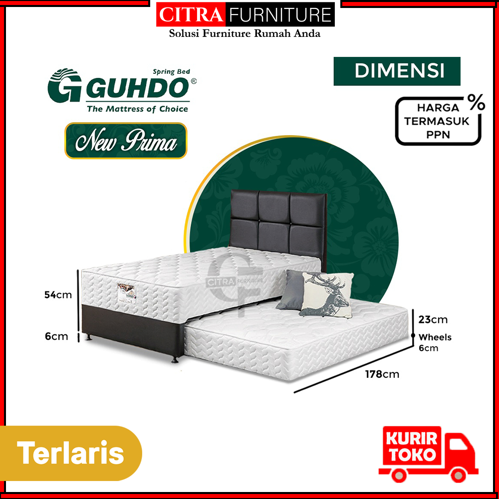 Guhdo Spring bed 2in1 New Prima Twin Bed 100-Kasur Springbed Sorong
