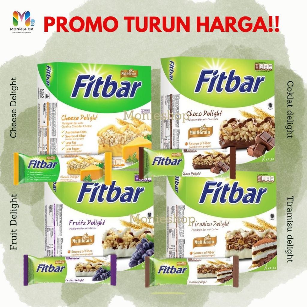 

MONIESHOP - FITBAR TIRAMISU COKLAT FRUITS CHEESE ISI 5X22GR