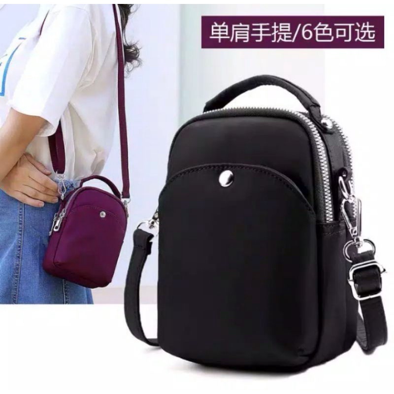 KIARA BAGS_STORE TAS SLEMPANG WANITA/TAS MINI/TAS JINJING/TAS CHIBAU MOTIV SAKU DEPAN POLOS KANCING/