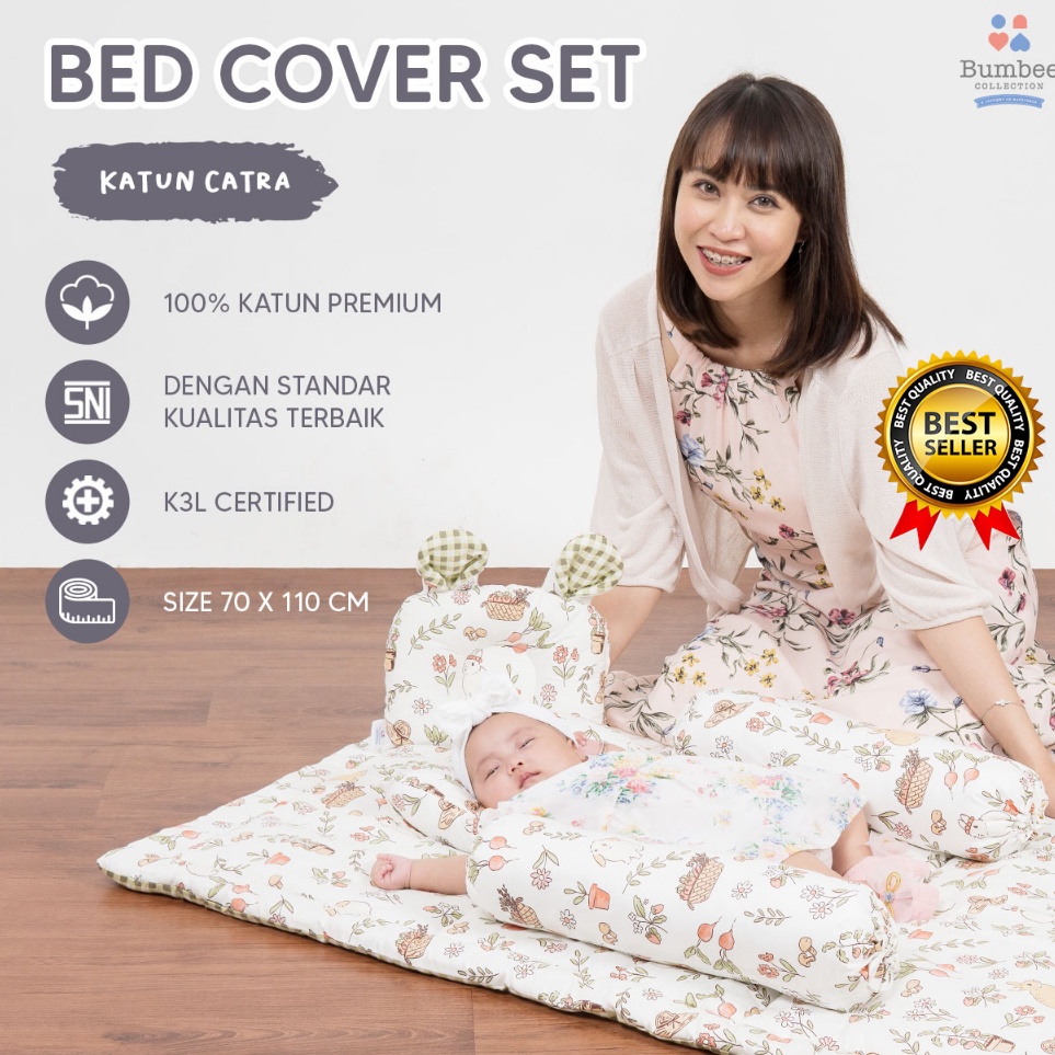[KODE VREHM] Bumbee Collection - Bed Cover Set Baby Ready Stock