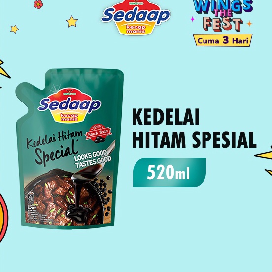 

[KODE GK808] Sedaap Kecap Manis Kedelai Hitam Spesial Pouch 520 ml