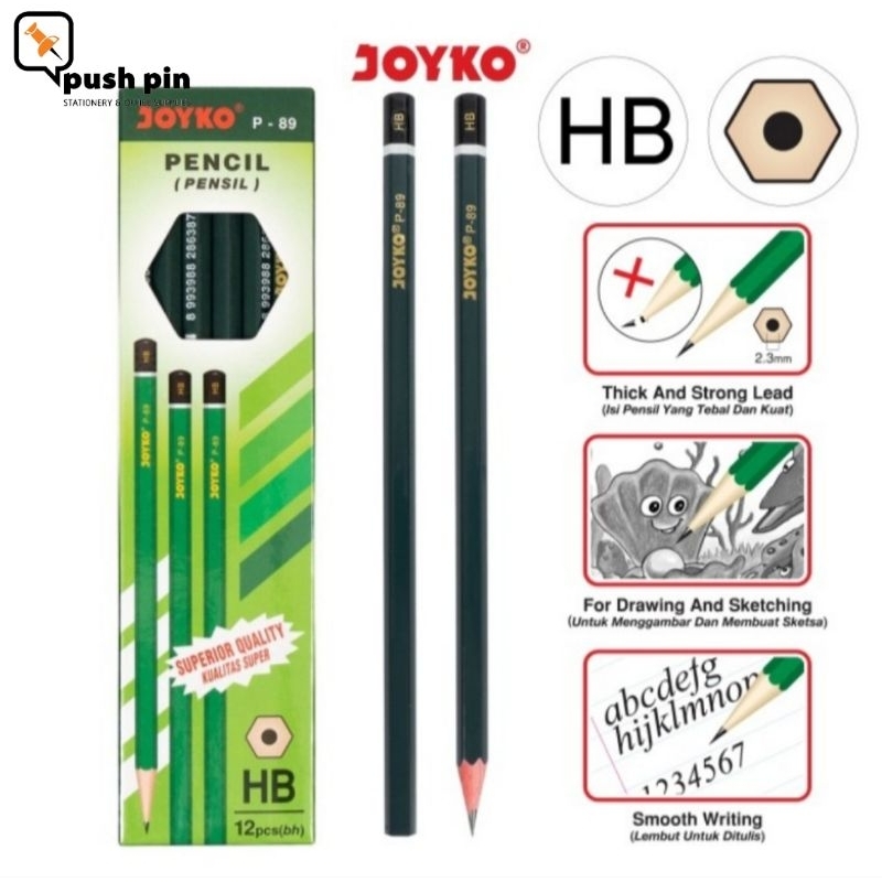 

Joyko Pencil Pensil P-89 HB 1 BOX 12 PCS