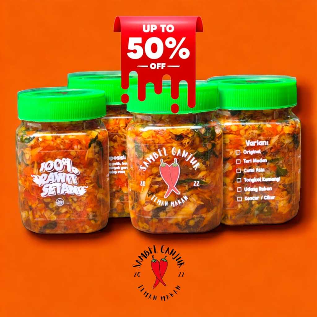 

Sambel Ganjur Tongkol Kemangi Sambal Pedas Gurih Enak Praktis Botol Siap Saji makanan food