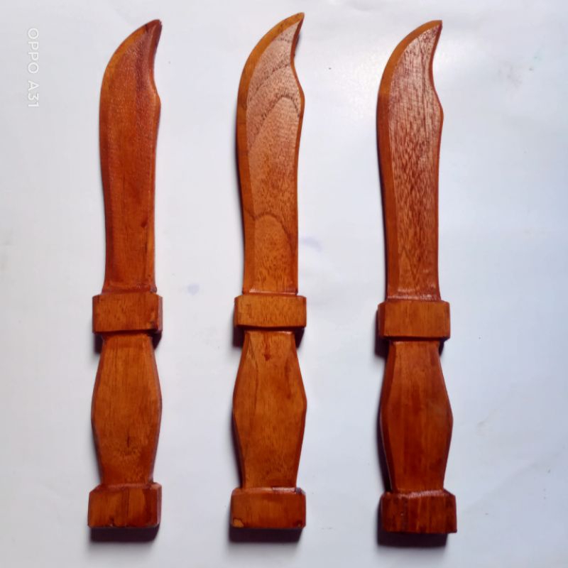 Belati Kayu Jati Alat Untuk Latihan Silat Beladiri IPSI/Belati Silat/Belati PSHT/Belati Komando/Bela