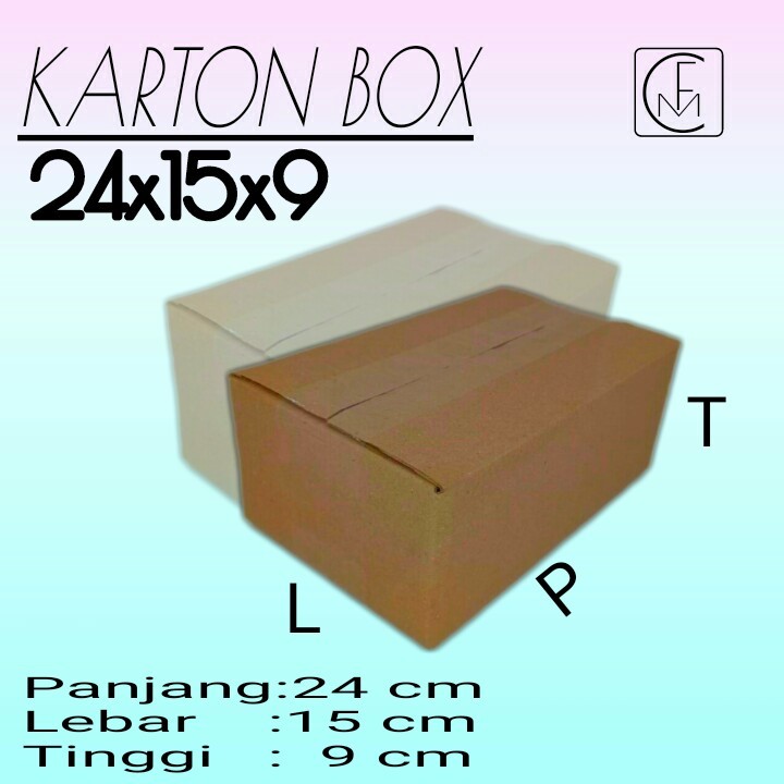 

Karton Box Ukuran 24x15x9 kardus polos kardus kecil