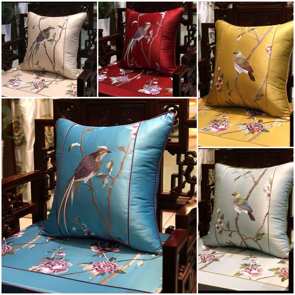 Sarung Bantal Sofa Oriental Imlek Motif Burung (harga satuan)