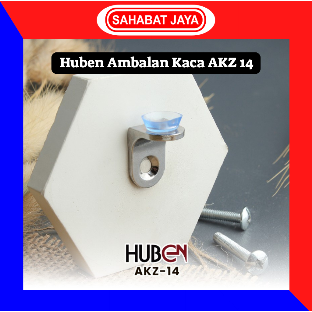 Ambalan Cop Karet Siku L untuk Lemari Kayu/Tatakan Kaca AKZ-14  SS Stainless