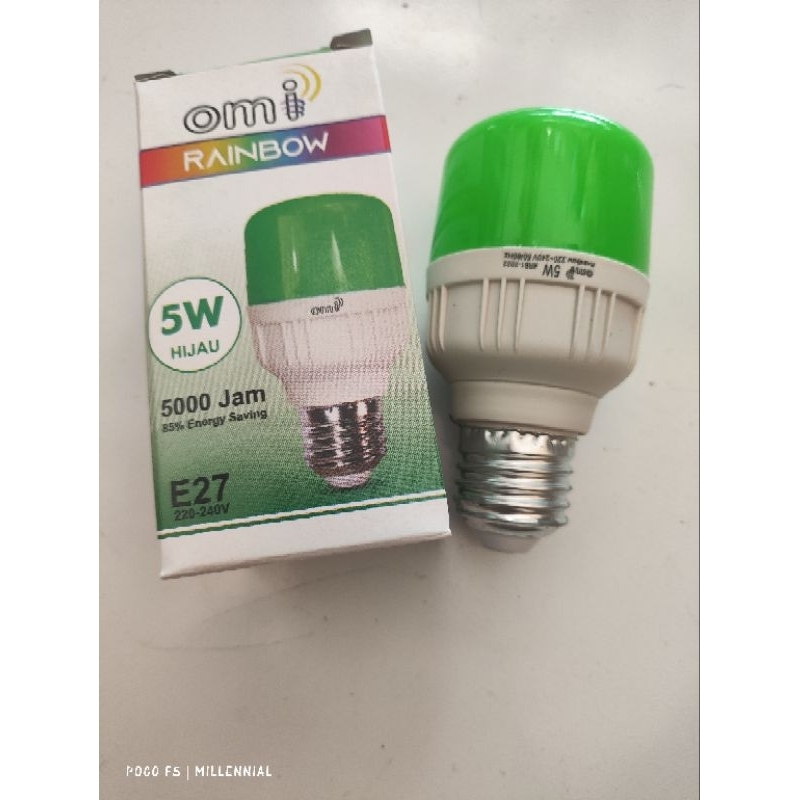 Omi 5 Watt Bohlam Lampu Led Dekorasi Lampu Tidur Warna Warni Nyala Hijau
