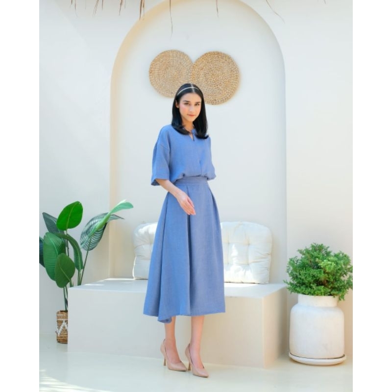 Setelan Wanita trendy Georgia's Set atasan dan bawahan Rok Blousewanita