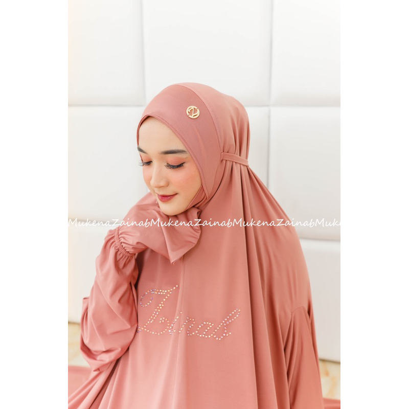 mukena stelan berlengan jersey balerina swaroski