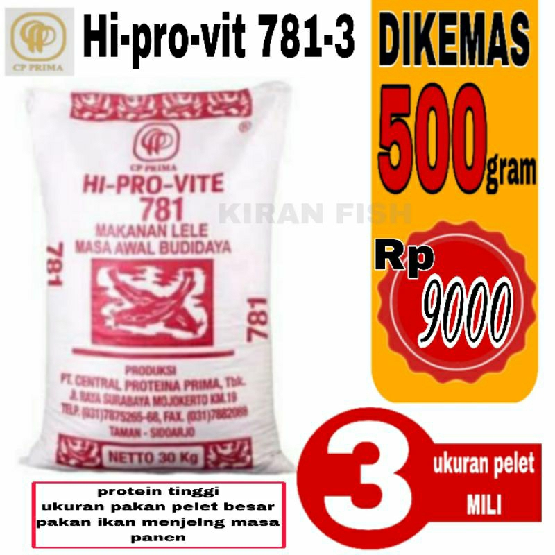 PELET 781-3 (POLOS) KEMASAN 500gram