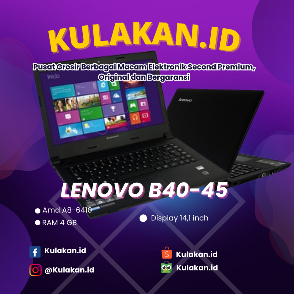 Laptop Lenovo B40-45 - Performa Handal untuk Aktivitas Harian