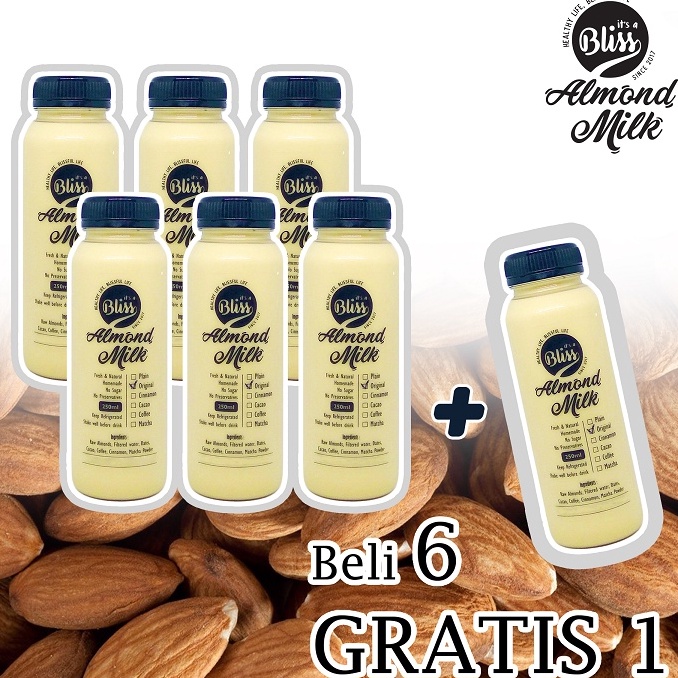 

[KODE PRODUK 6LQEH9075] Raw Almond Milk / Susu Almond (250 ml)