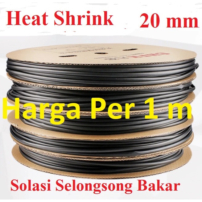 Heatshrink Heat Shrink Selang Tube Selonsong Selang Bakar 20mm 20 mm
