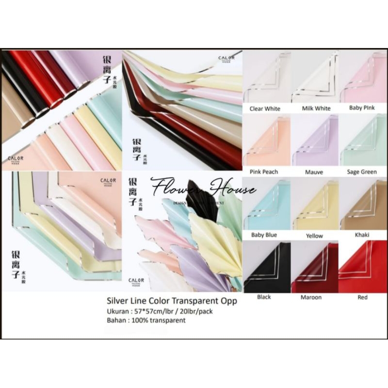 

(Lembaran) Silver Line Color Transparent Opp Cellophane