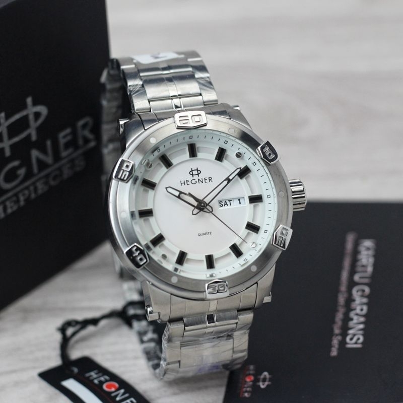 Jam Tangan Pria Hegner 5032 Tanggal Hari Free Box