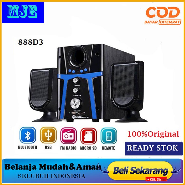 Speaker aktif bluetooth gmc 888D3 Speaker Subwoofer mega bass Original suara mantap Bergaransi Resmi