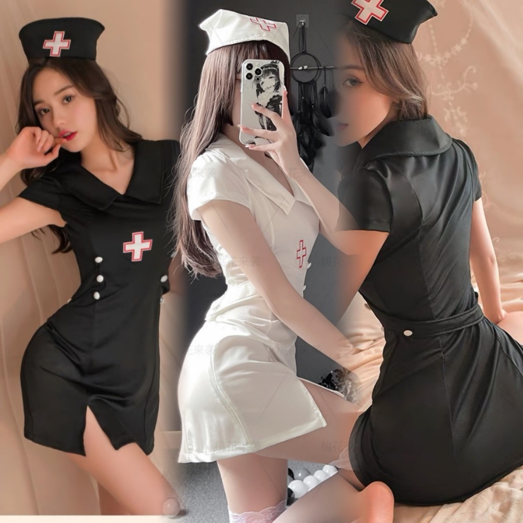 Lingerie Cosplay Seksi Hot Cosplay Perawat Baju Dinas Malam Sexy 3A582