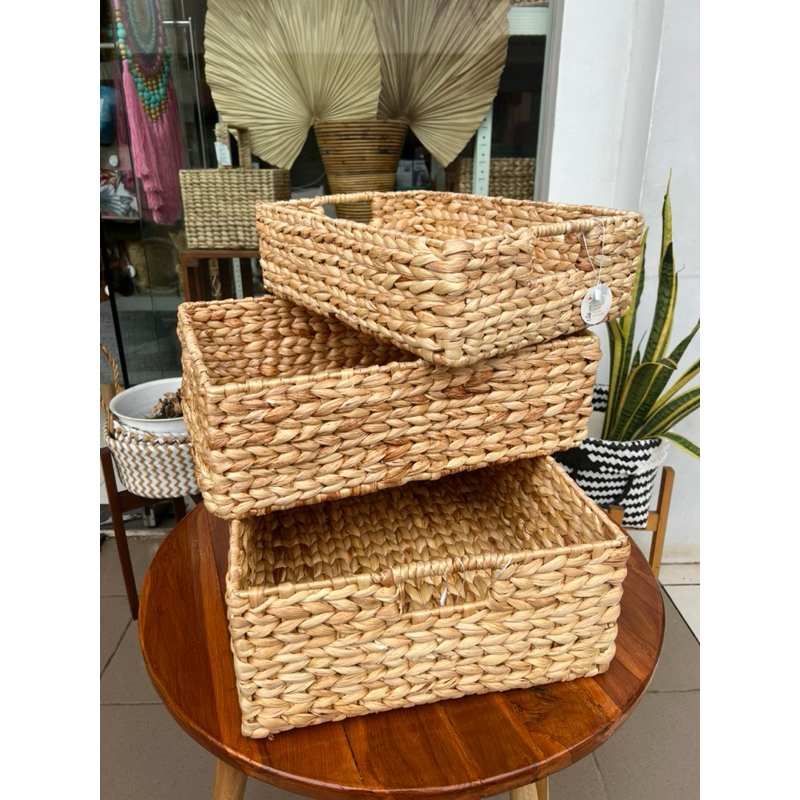 Keranjang Eceng Gondok / Kotak Anyaman Enceng Gondok KG26