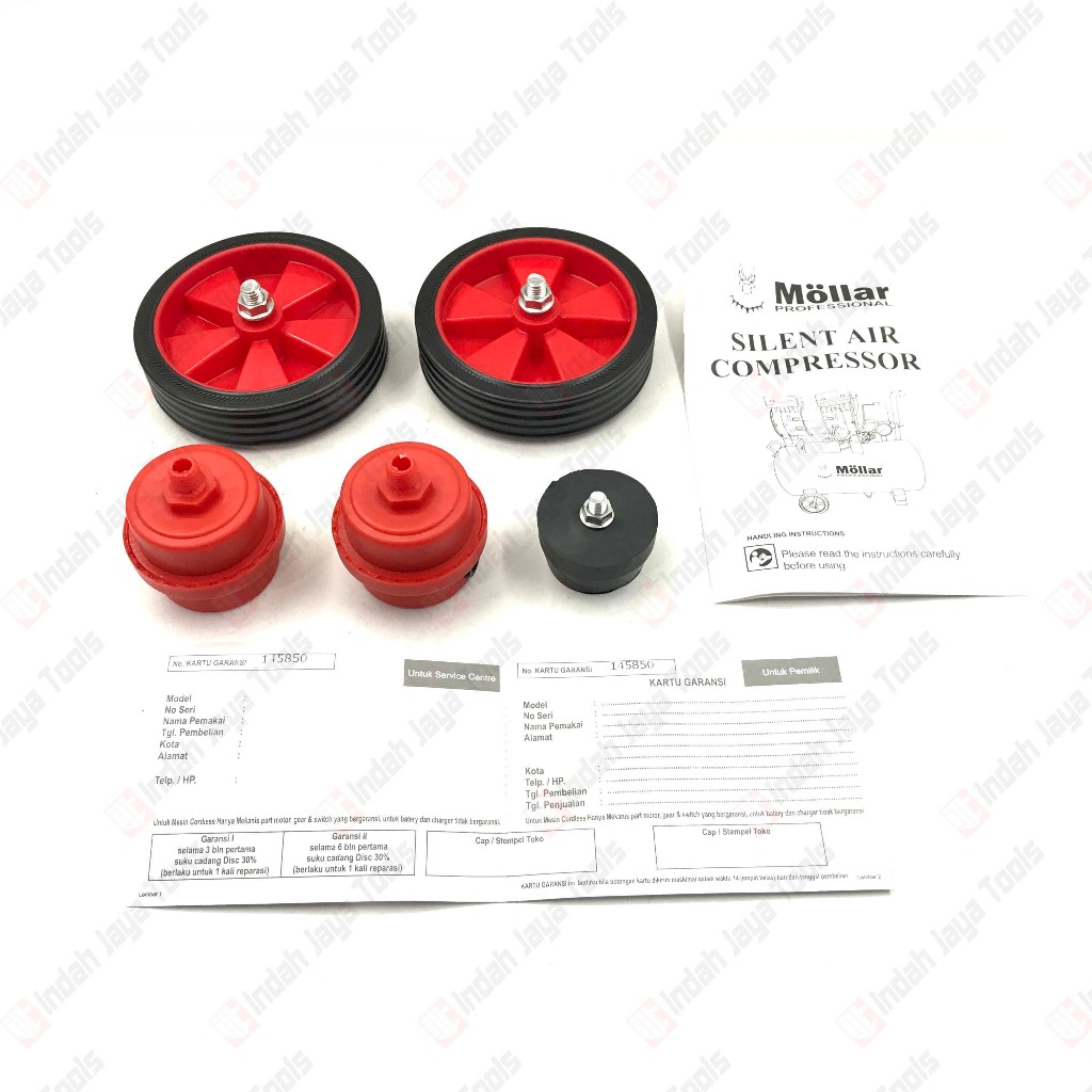 MOLLAR AC1525BP-R Kompresor Angin SILENT 1 HP 25 Liter Oilless Oiless