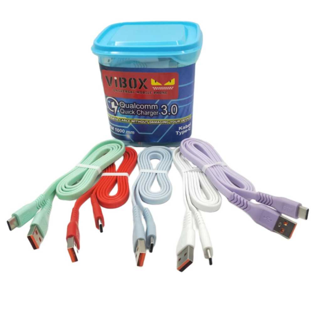 (isi 15pc) Vibox QCM-1000 Kabel Data Type-C Qualcomm Quick Charger QC3.0 Daya 80W Universal For android Smartphone Bluetooth Speaker BT TWS Terlaris Smoll