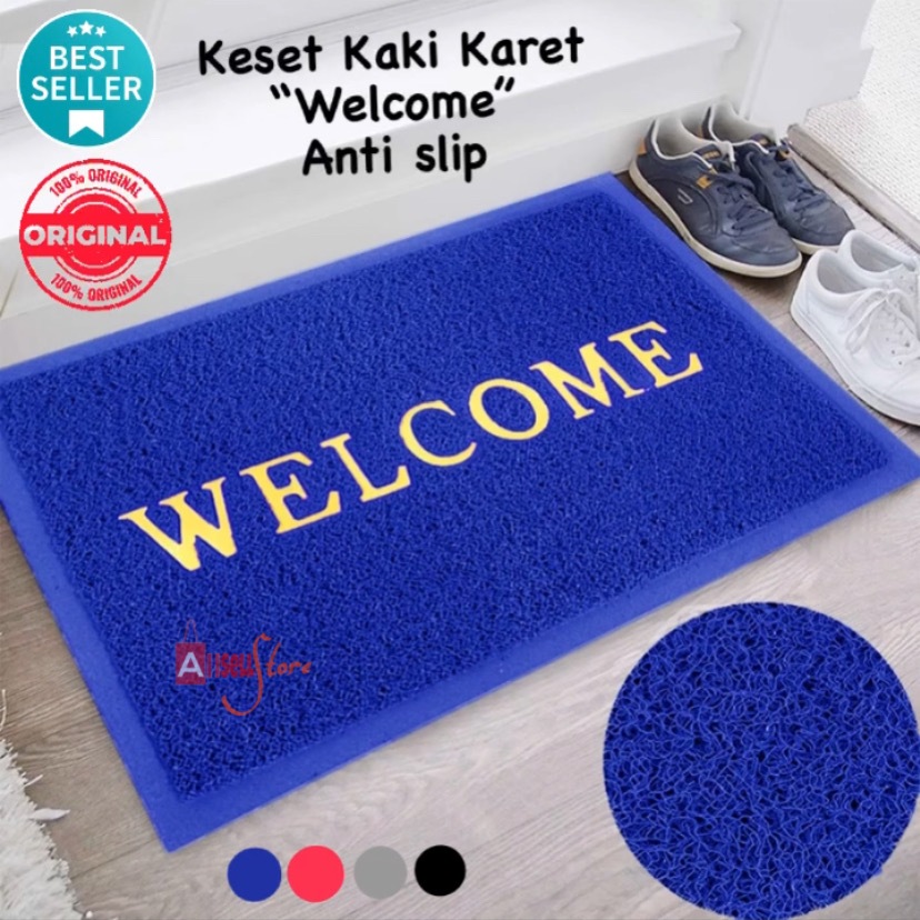 (BISA COD) PROMO Keset Kaki Karet Welcome Keset Lantai Anti Slip / Keset Kamar Mandi Tebal /Keset Ka