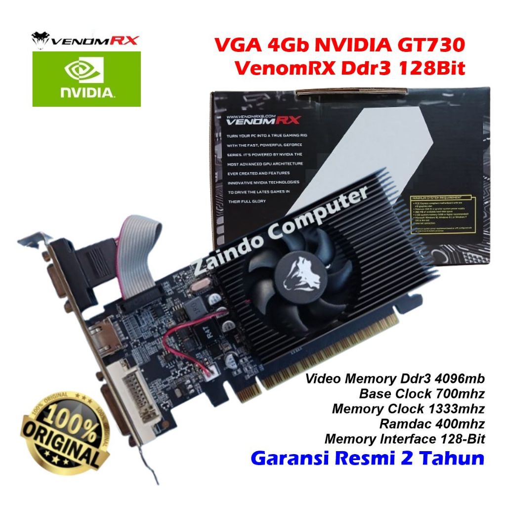 VGA VenomRX GT730 4GB DDR3 NVIDIA VGA 4GB NVIDIA GT730 VENOM RX DDR3 Geforce HDMI DVI Dsub GT 730 GA