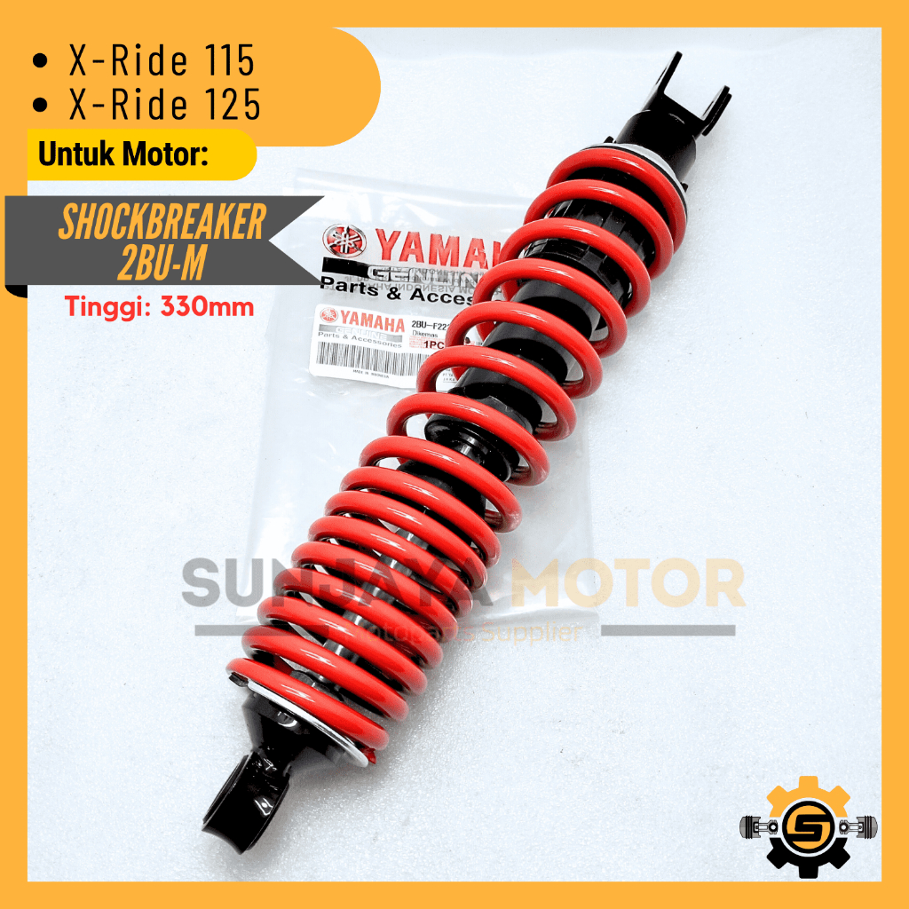 Shockbreaker 2BU Merah Shock Belakang Kualitas Original Yamaha XRide 115 XRide 125 Sok Breaker X-Rid