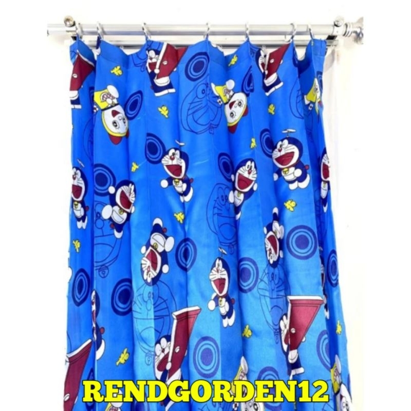 Gorden pintu dan jendela gorden Plisket Doraemon Ukuran 100x200