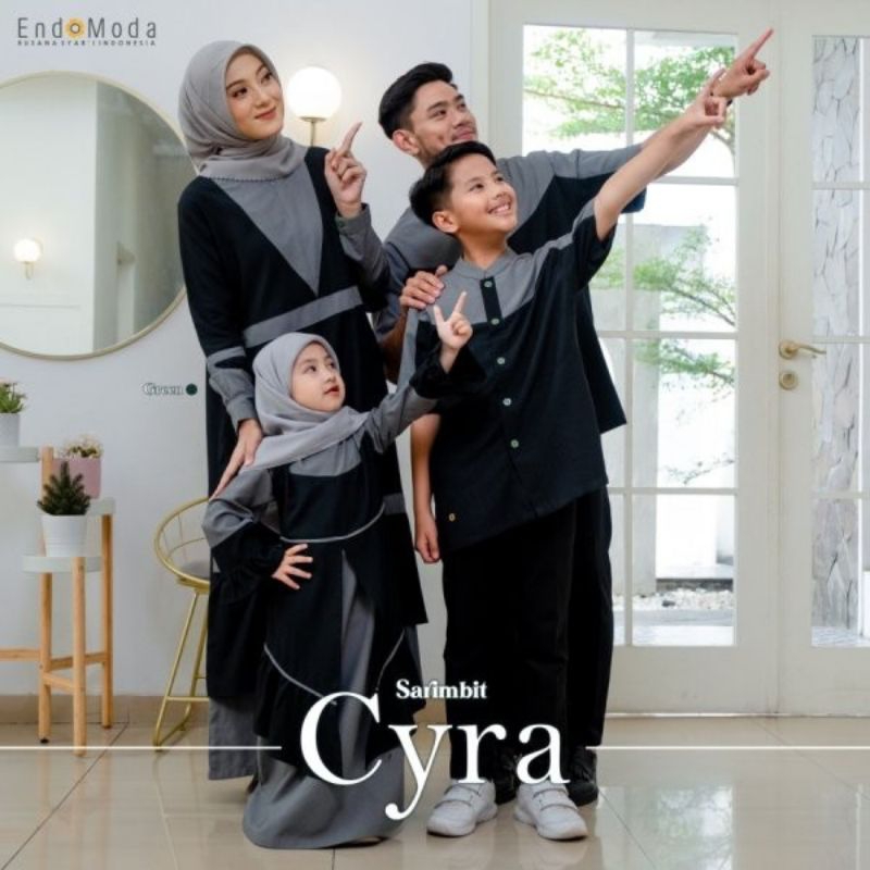 Sarimbit Keluarga Cyra by Endomoda | Gamis Endomod Cyra | Koko Endomoda Cyra | Gamis Dewasa | Koko D