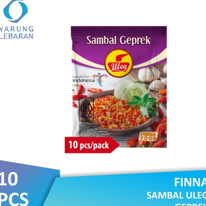 

[KODE VC807] Finna Sambal Uleg Geprek Sachet 18gr (Isi 10 Pcs)