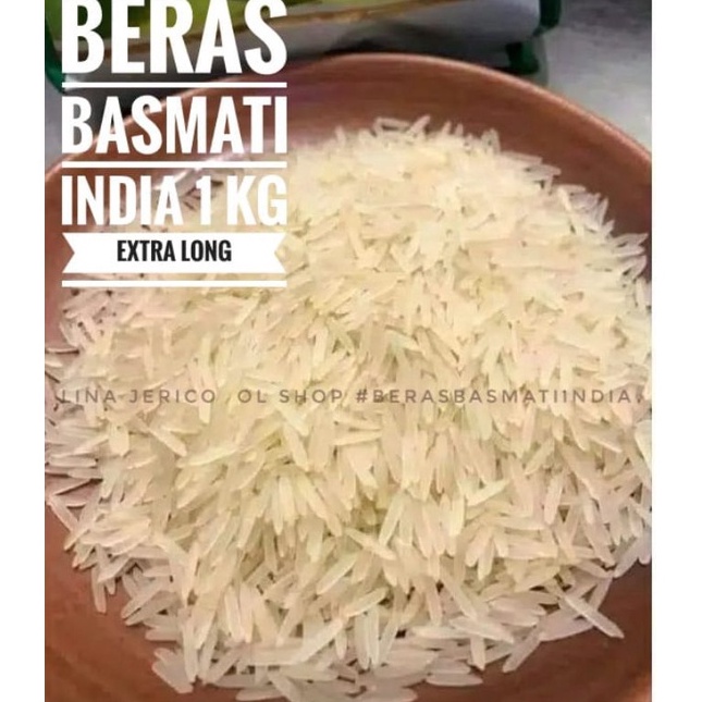 

Terk!!ni BERAS BASMATI INDIA khas ARAB 1 kg. kwalitas bagus premium New Product