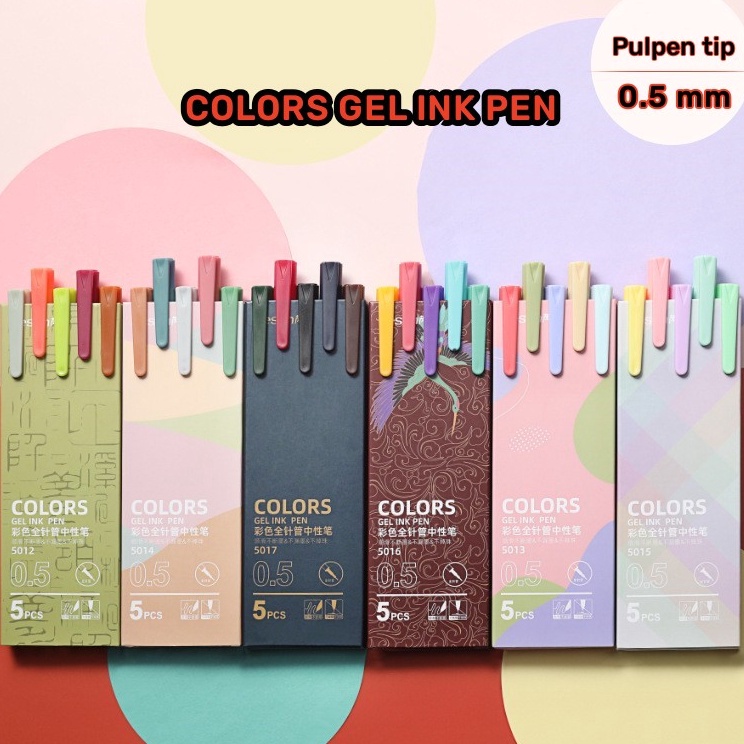 

Model Baru 5 pcs/set Pulpen tinta gel ink lucu Marker pen 0.5mm journal vintage Bullpoin retro macaron morandi Alat tulis warna warni Pena sekolah kantor pelajar Anak untuk diary jurnal Scrapbook