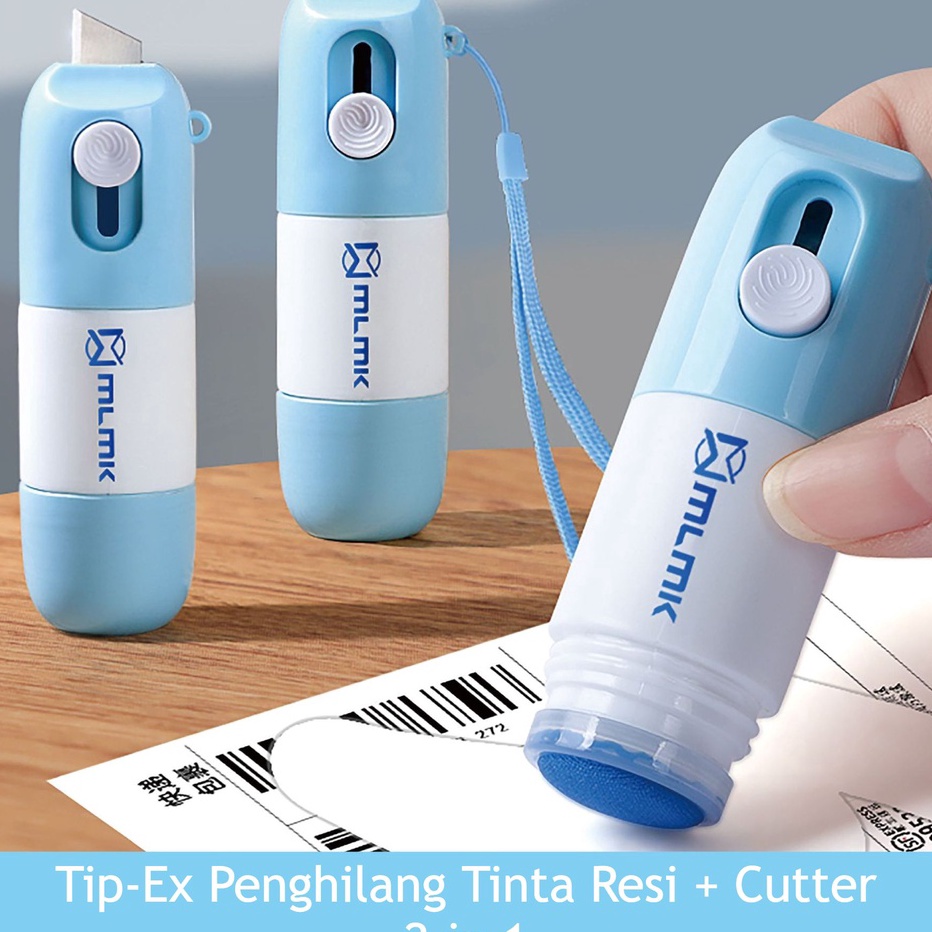 

Bestseller Tip-Ex Penghilang Informasi Resi + Cutter Mini 2 in 1 Pembuka Paket