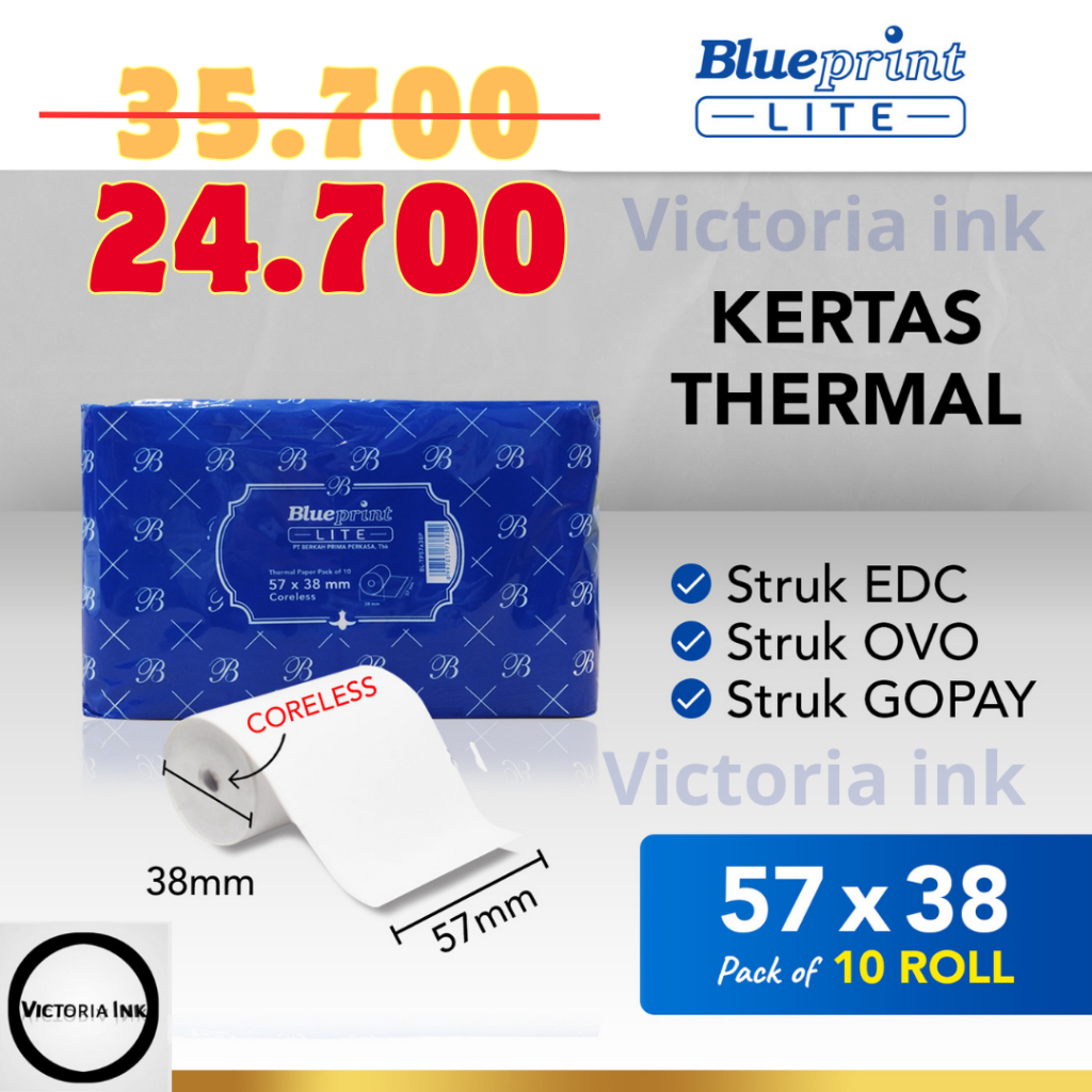 

Kertas Thermal Blueprint 57x38 57×38 BP Lite 58 Kertas Thermal Printer Mini Thermal Blueprint 57 x 38