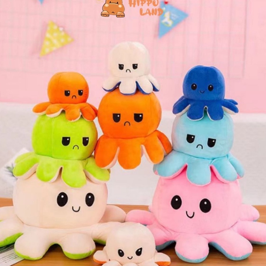 [KODE PRODUK FMCWV5169] Boneka Gurita S 20CM 2 Sisi Reversible Bolak Balik 2 Warna Boneka Cumi-Cumi 