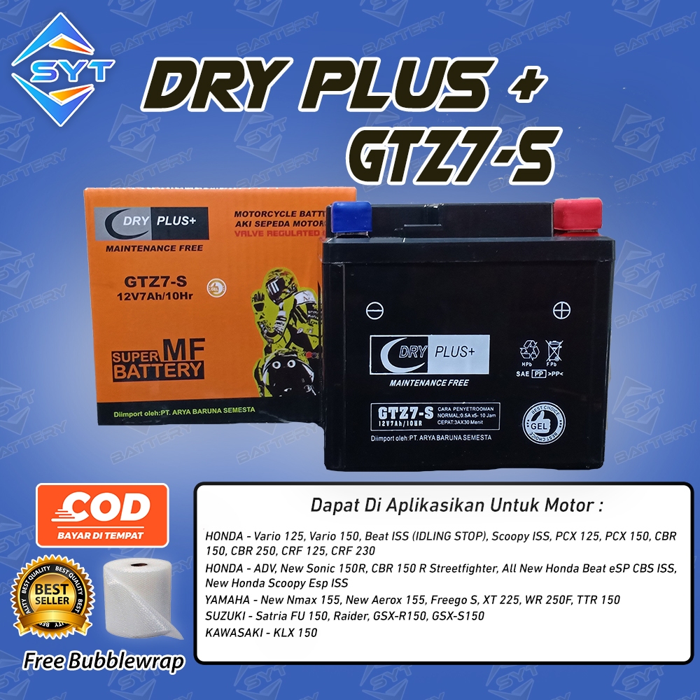 Aki Motor KLX 150, Vario 125 LED, Vario 150 Old Aki Kering GTZ7S