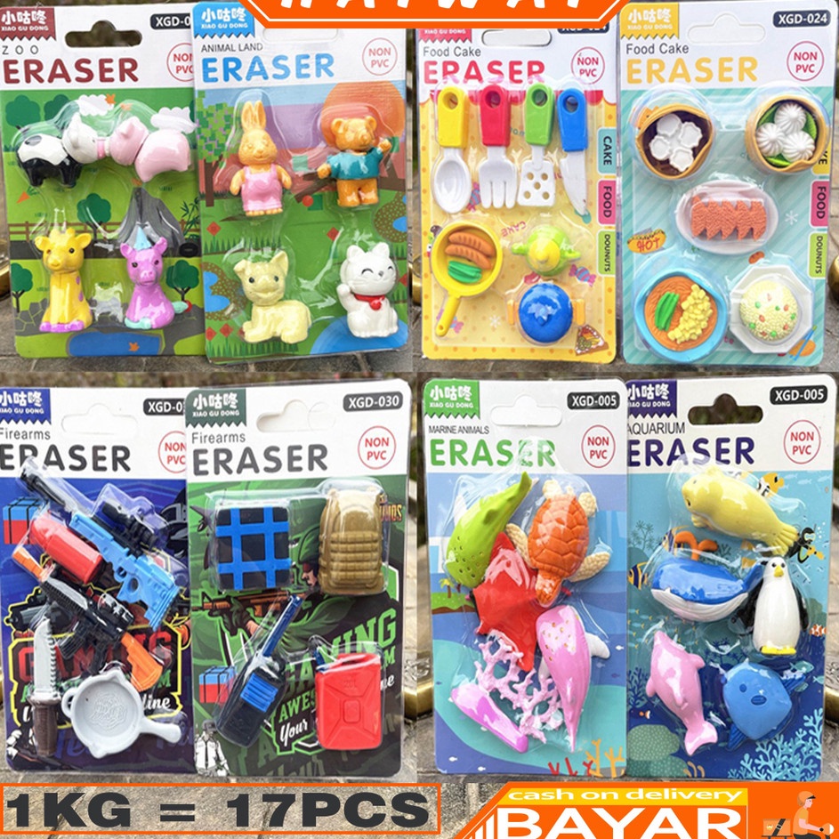 

Bayar Di Tempat HaiWai COD Eraser Karakter Penghapus Pensil Karakter 1 Set Motif 3D Lucu Keren STY33