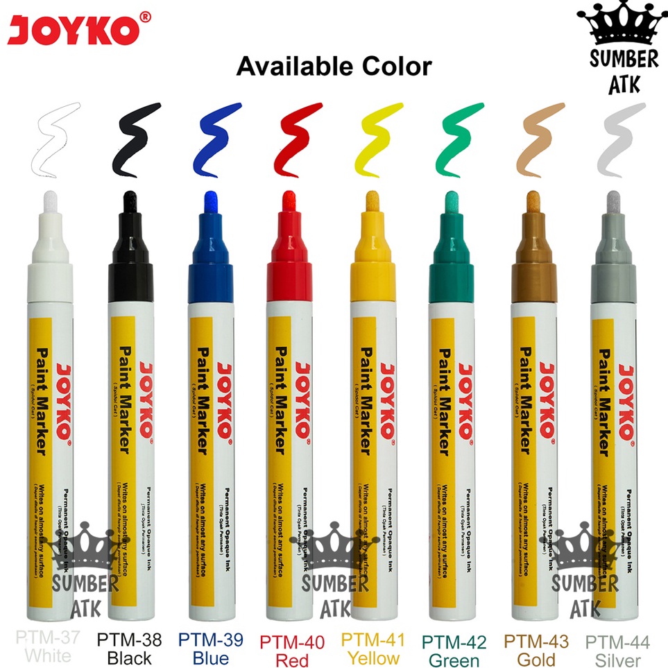 

Terkini Joyko Paint Marker Color Spidol Cat Permanen Warna PTM-37 - 44